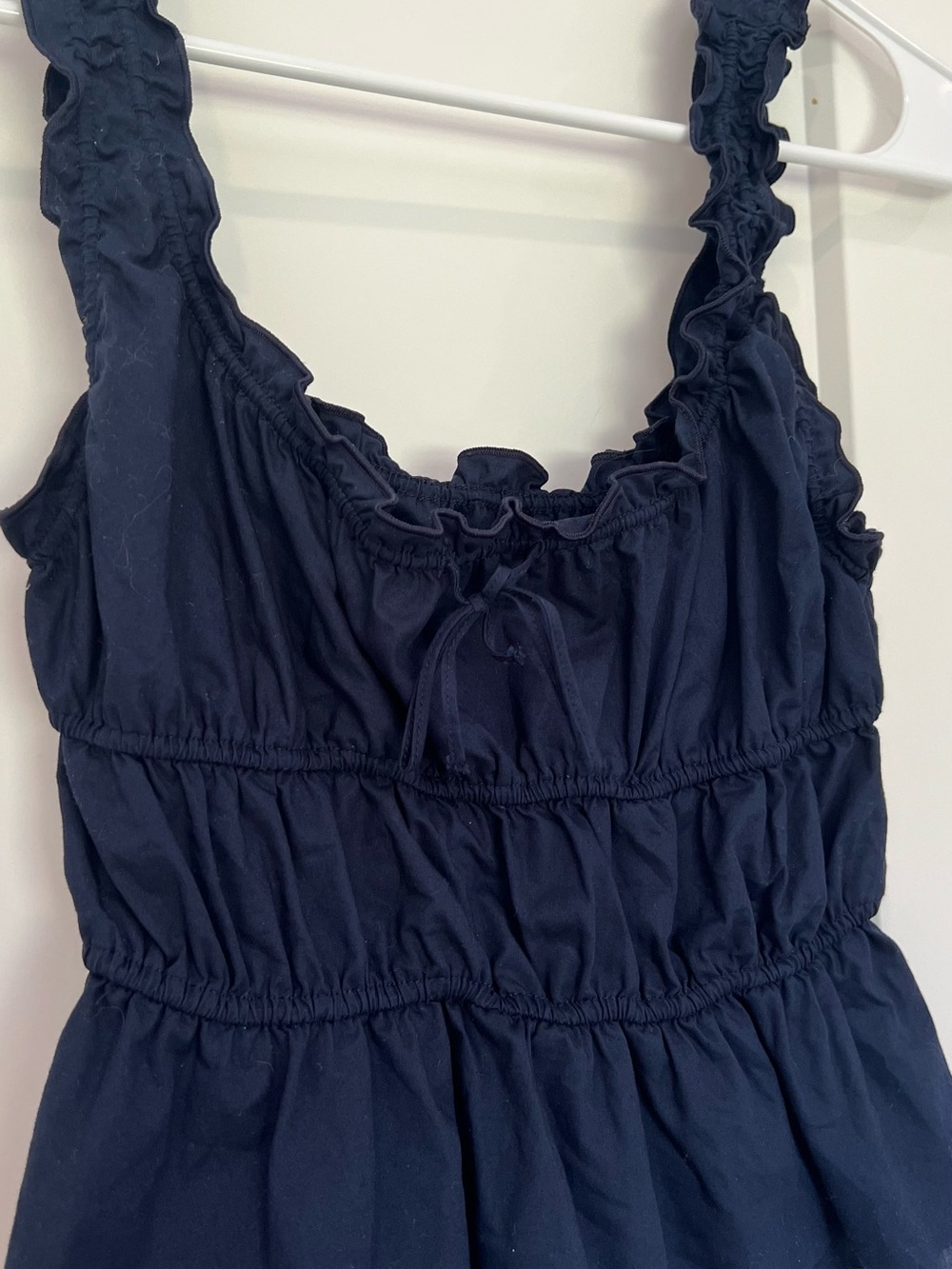 Sundays Best Navy Ruffled Tank